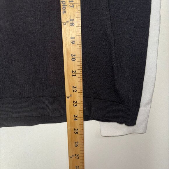 Worth New York Women's Sweater Black White Red Color Block Crewneck Size L 57% C - Picture 7 of 8